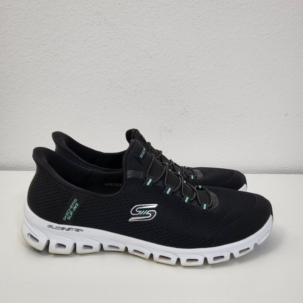 SKECHERS Glide Step Pursuit Slip-Ins Womens 10 Hands Free Black 104547 BKTQ